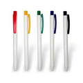 Union Printed White Barrel Clicker Pen